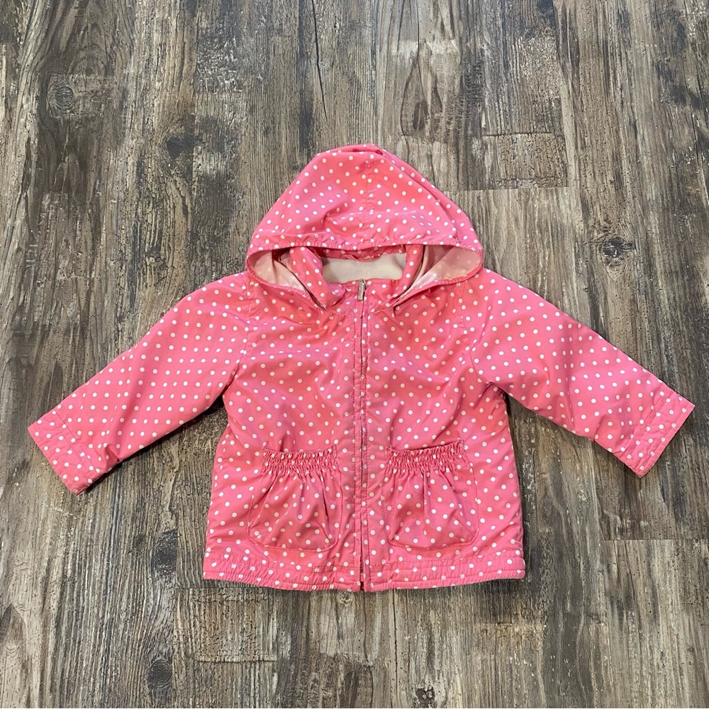 ❌SOLD❌ 18-24M Baby Gap Pink Polka Dots Lined Wind Blocker